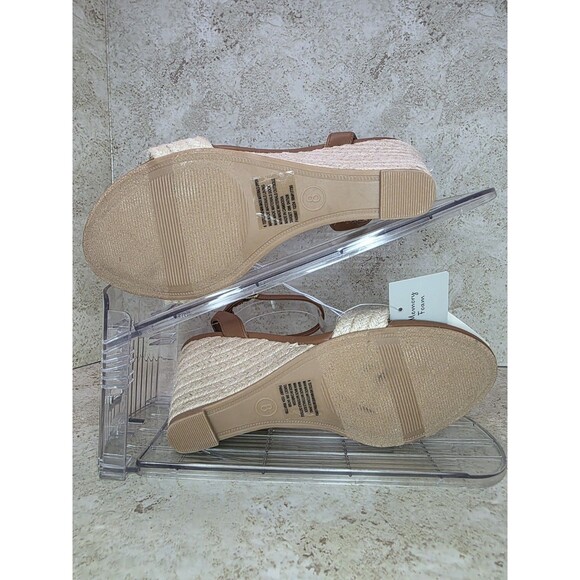 Espradrill Wedges Women Sz 8 Memory Foam Comfort Sandals Ankle Strap Casual Shoe - Picture 7 of 9